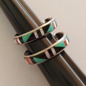 Zuni inlay hoops